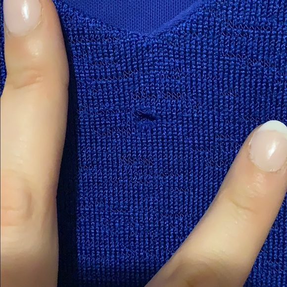 Blue V-Neck Blouse - Picture 3 of 5